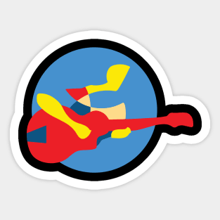 Modern Abstract Style Guitar Player Sticker